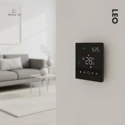 termostat LEO WiFi na ścianie