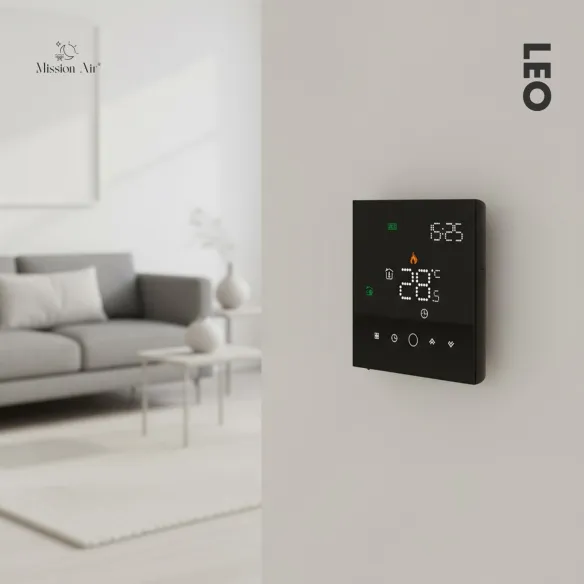 termostat LEO WiFi na ścianie