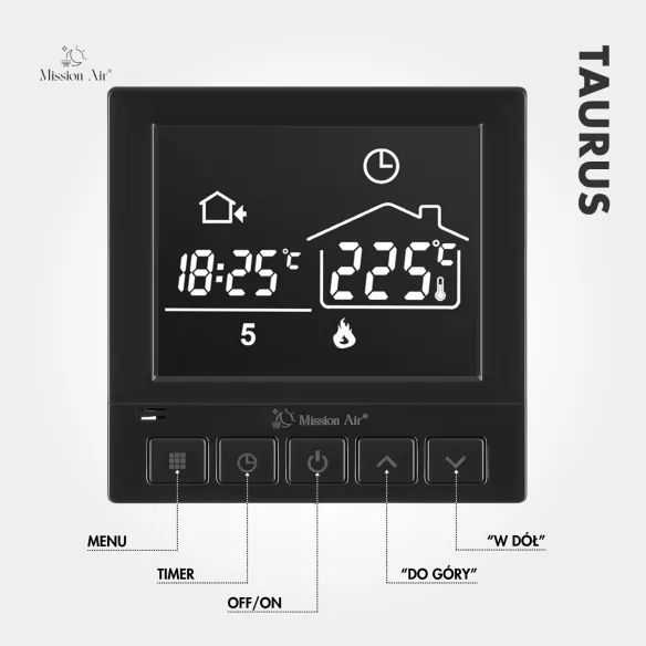 Regulator temperatury TAURUS – perspektywa boczna