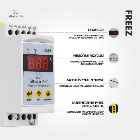FREEZ Temperature Controller | DIN Rail, –30 °C to 150 °C, NTC Sensor