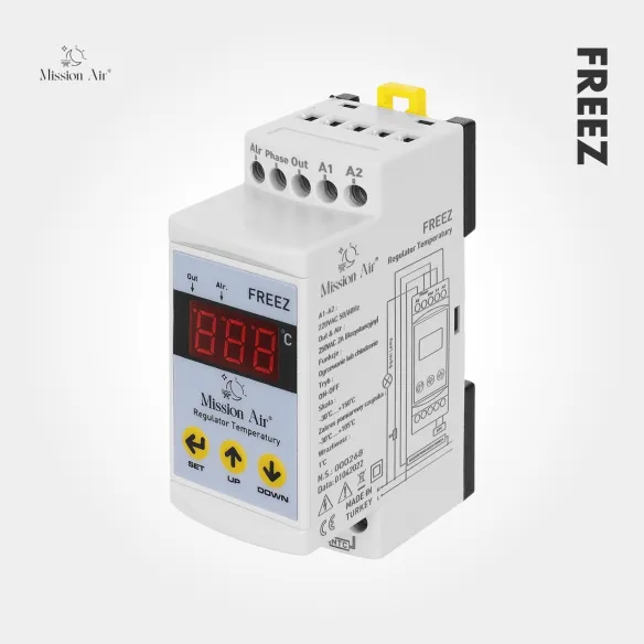 termostat FREEZ na szynę DIN przód