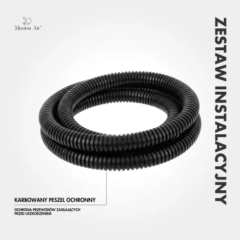 Zestaw instalacyjny peszel czarny ochronny zwinięty