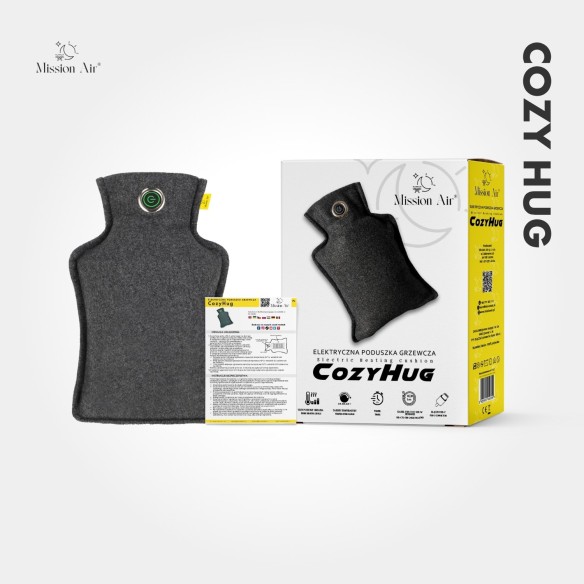 Poduszka grzewcza CozyHug 32×23 cm szara zestaw z opakowaniem