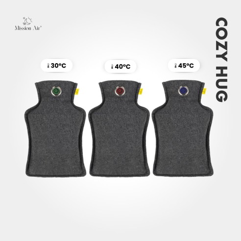 Poduszka grzewcza CozyHug 32×23 cm szara różne warianty użytkowania