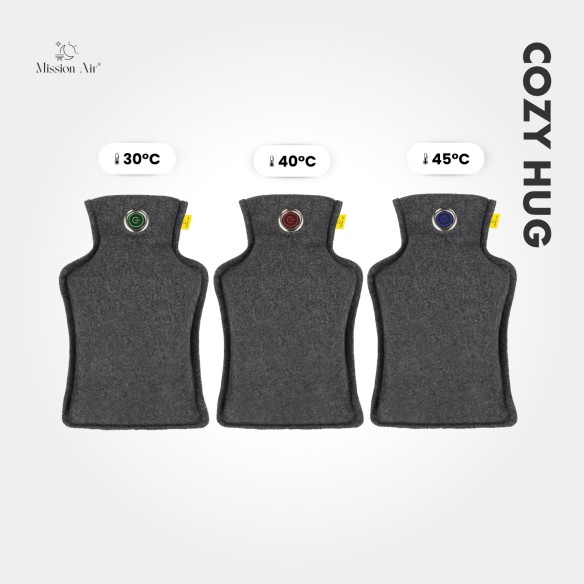 Poduszka grzewcza CozyHug 32×23 cm szara różne warianty użytkowania