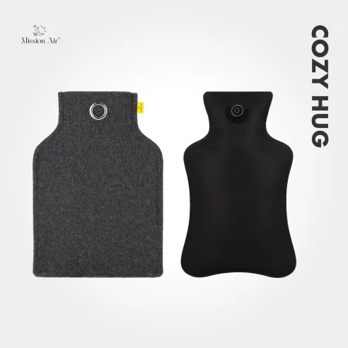 Poduszka grzewcza CozyHug 32×23 cm szara przód i tył produktu