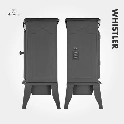 WHISTLER 2000 W Electric Fireplace | LED Flame Effect, Thermostat, Black