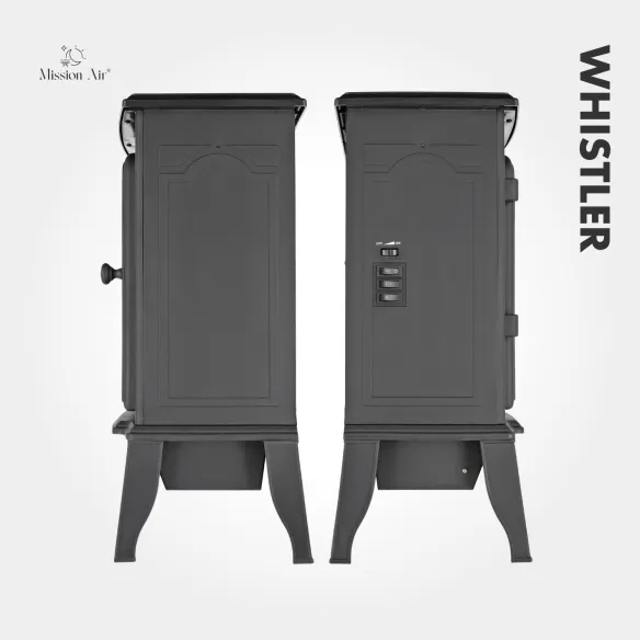 WHISTLER 2000 W Electric Fireplace | LED Flame Effect, Thermostat, Black