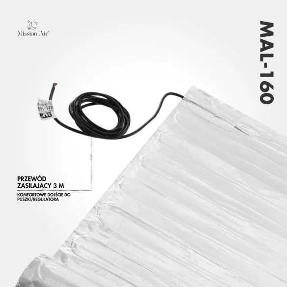 Mata grzewcza pod panele MAL-160 – przewód zasilający