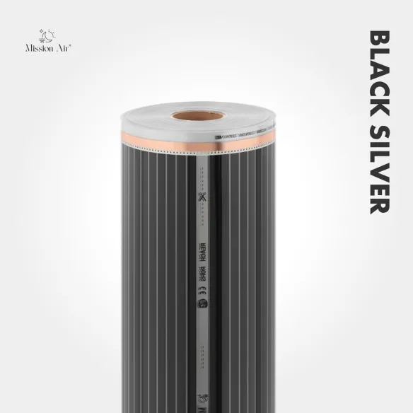 Black Silver 160 W/m² Infrared Heating Film Set | 100 cm Width