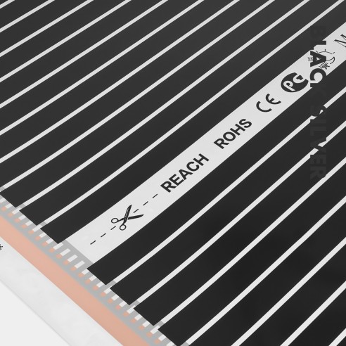 IR Black Silver 160 W/m² Infrared Heating Film – 50 cm × 1 m