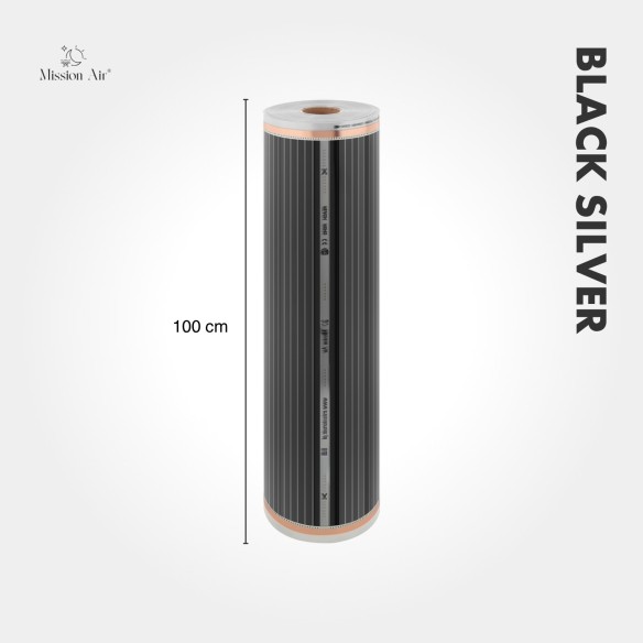 IR Black Silver 160 W/m² Infrared Heating Film – 30 cm × 1 m