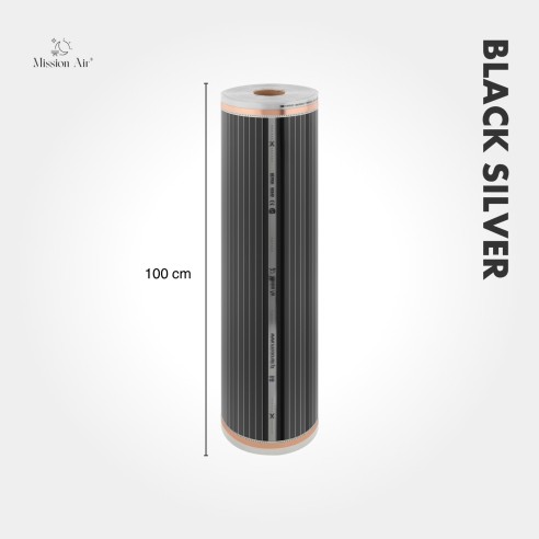 IR Black Silver 160 W/m² Infrared Heating Film – 100 cm × 1 m