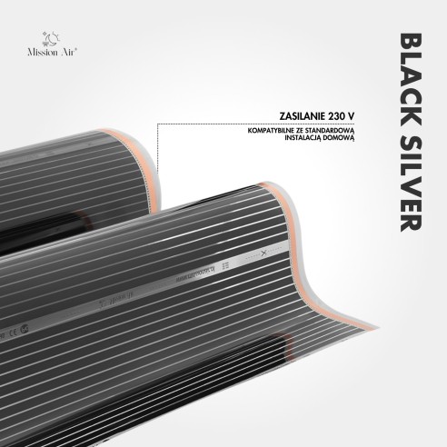 IR Black Silver 160 W/m² Infrared Heating Film – 30 cm × 1 m