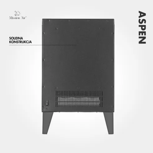 ASPEN 2000 W Electric Fireplace | Flame Effect, Black