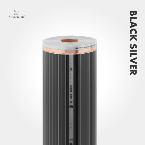 IR Black Silver 160 W/m² Infrared Heating Film – 30 cm × 1 m
