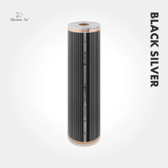 Black Silver 160 W/m² Infrared Heating Film Set | 50 cm Width