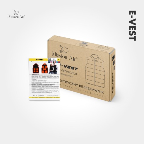 Zestaw kamizelka grzewcza E-VEST opakowanie