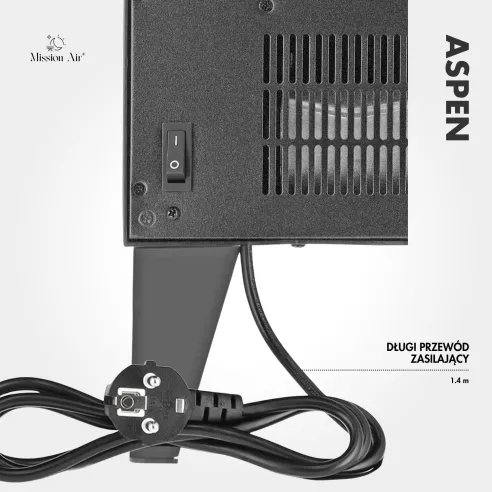 ASPEN 2000 W Electric Fireplace | Flame Effect, Black