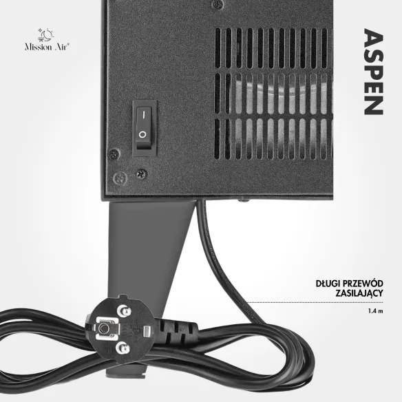 ASPEN 2000 W Electric Fireplace | Flame Effect, Black