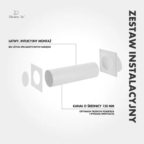 Zestaw instalacyjny do klimatyzatora rura odprowadzająca 13 cm z adapterem