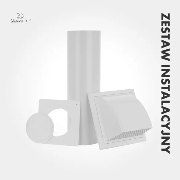 Zestaw instalacyjny do klimatyzatora rura 13 cm adapter taśma widok z przodu