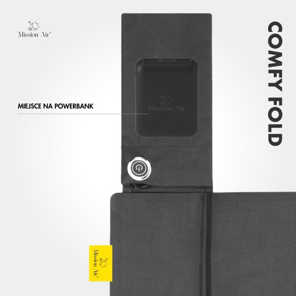 Poduszka grzewcza ComfyFold 44×40 cm szara panel sterowania