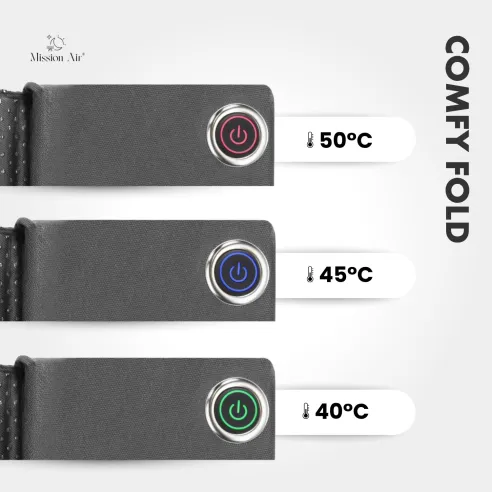 Poduszka grzewcza ComfyFold 44×40 cm szara poziomy temperatury