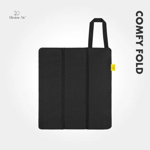 ComfyFold 44 × 40 cm Heated Cushion | Electric, Foldable, Black