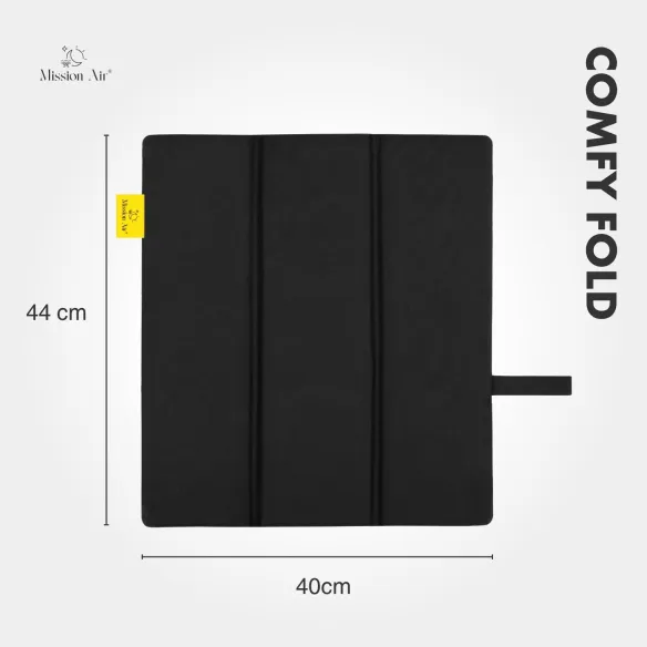 ComfyFold 44 × 40 cm Heated Cushion | Electric, Foldable, Black