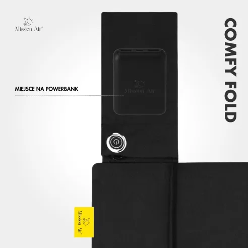 ComfyFold 44 × 40 cm Heated Cushion | Electric, Foldable, Black