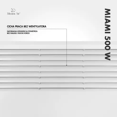 Grzejnik konwektorowy MIAMI 500 W | Elektryczny, Biały