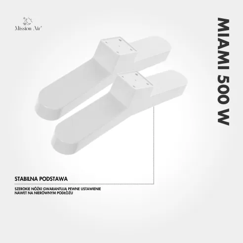 Grzejnik konwektorowy MIAMI 500 W | Elektryczny, Biały