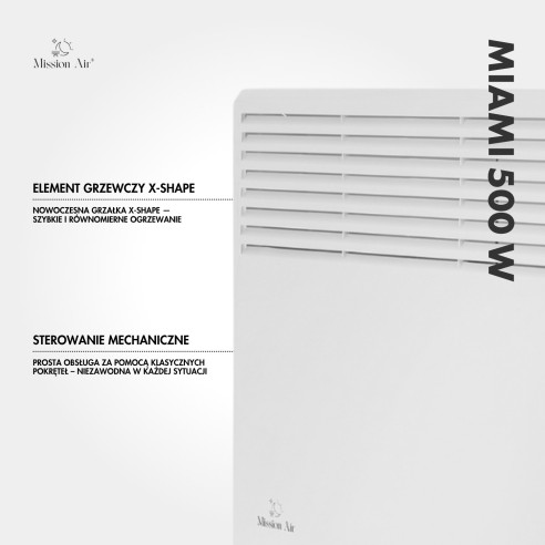 MIAMI 500 W Convector Heater | Electric, White