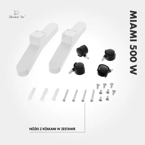 Grzejnik konwektorowy MIAMI 500 W | Elektryczny, Biały