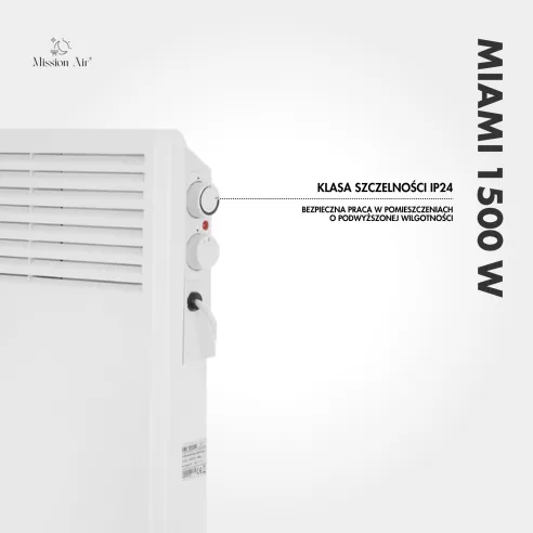 MIAMI 1500 W Convector Heater | Electric, White