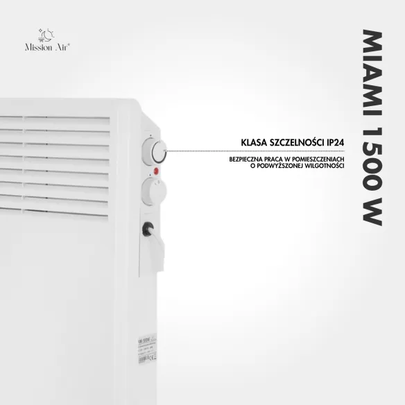 MIAMI 1500 W Convector Heater | Electric, White