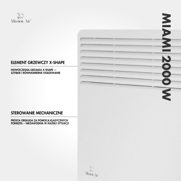 MIAMI 2000 W Convector Heater | Electric, White