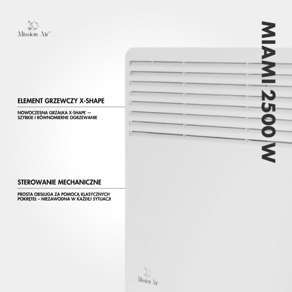 MIAMI 2500 W Convector Heater | Electric, White