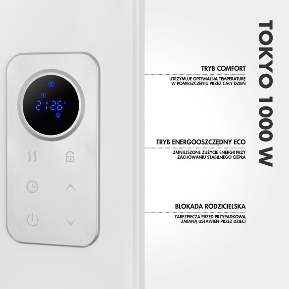 TOKYO 1000 W Convector Heater | WiFi, Electric, White