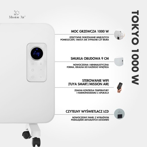 TOKYO 1000 W Convector Heater | WiFi, Electric, White