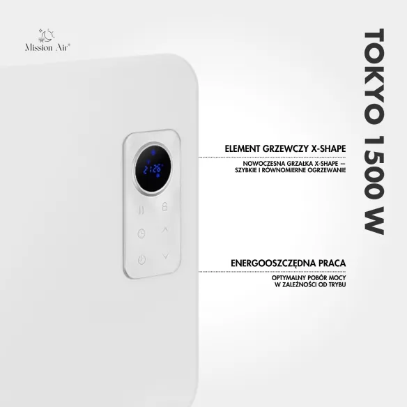 Grzejnik konwektorowy TOKYO 1500 W | WiFi, Elektryczny, Biały