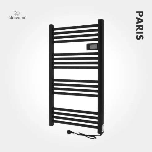 Grzejnik drabinkowy łazienkowy PARIS 500 W | Czarny