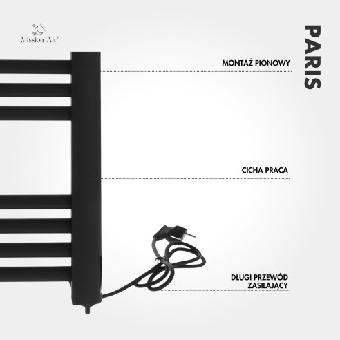 PARIS 500 W Bathroom Ladder Heater | Black