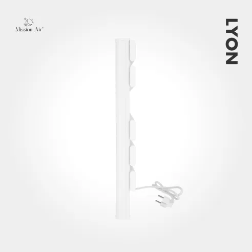 Grzejnik drabinkowy LYON 150 W biały – widok boczny z prawej strony