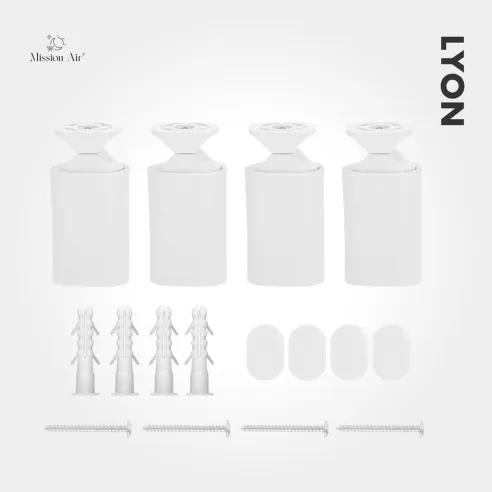 Grzejnik drabinkowy LYON 150 W biały – zestaw montażowy