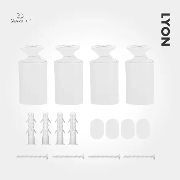 Grzejnik drabinkowy LYON 150 W biały – zestaw montażowy