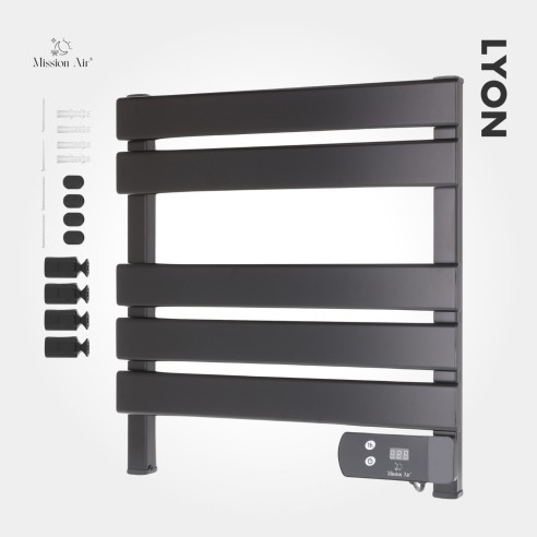 Grzejnik drabinkowy łazienkowy LYON 150 W | Czarny