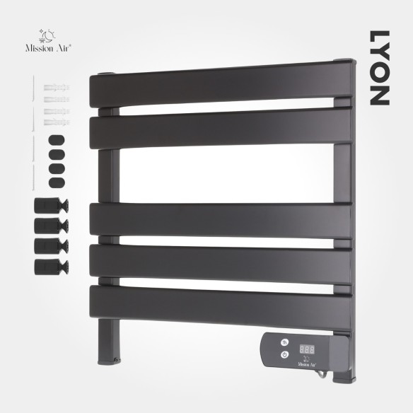 Grzejnik drabinkowy łazienkowy LYON 150 W | Czarny