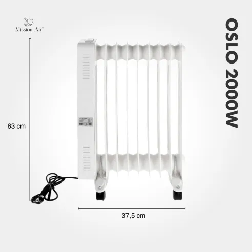 OSLO 2000 W Oil-Filled Radiator | WiFi, Electric, White